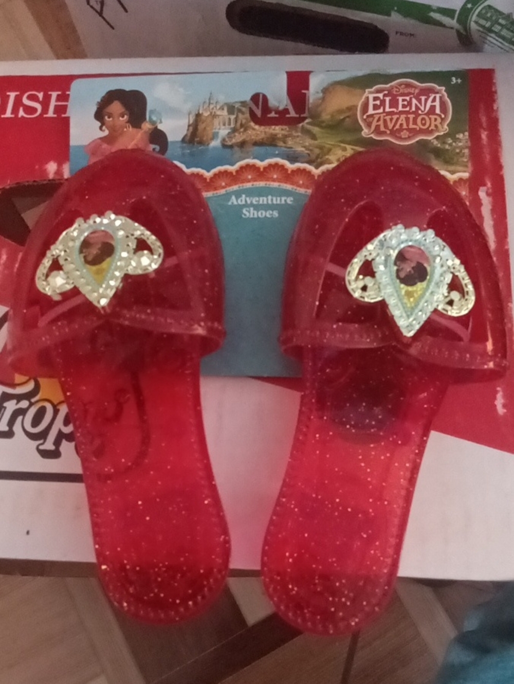 Girls' Red Glitter Slip-On Adventure Shoes
